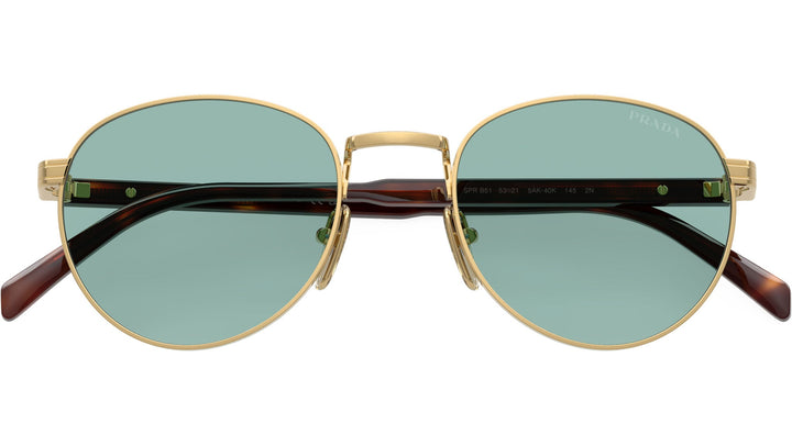 Prada PR B51S Sunglasses in Gold Tinted Blue