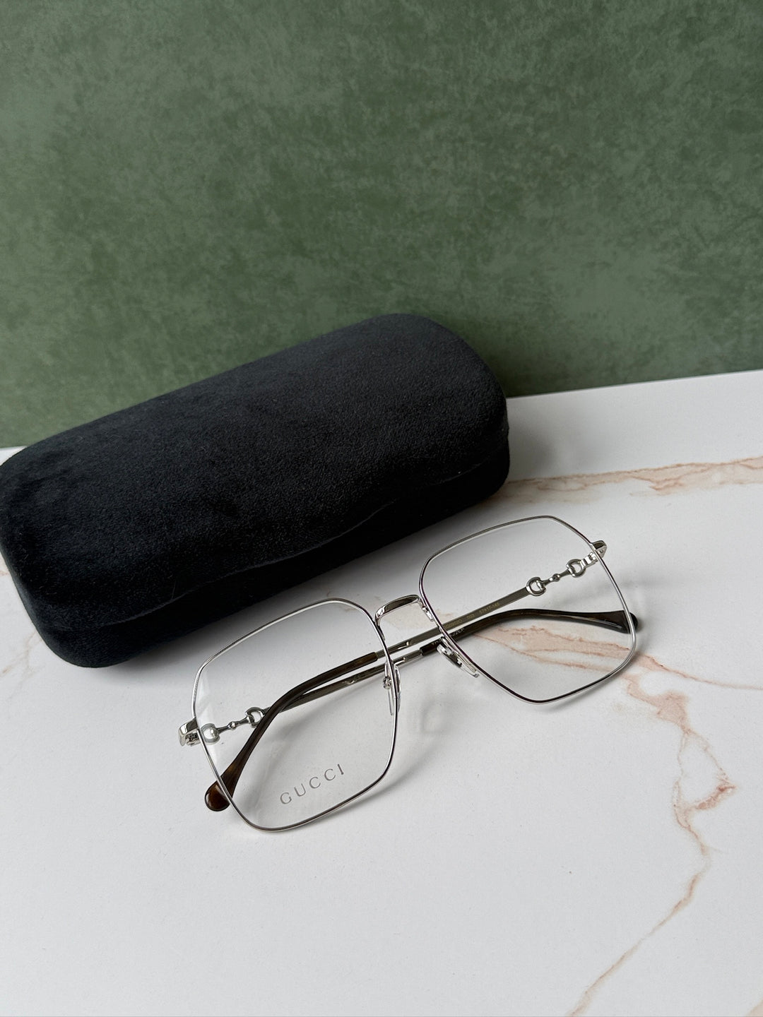 Gucci GG0952O Oversized Metal Square Frames in Silver