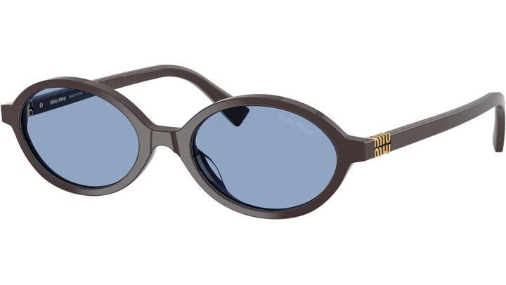 Miu Miu MU04ZS Moka Blue Oval Sunglasses