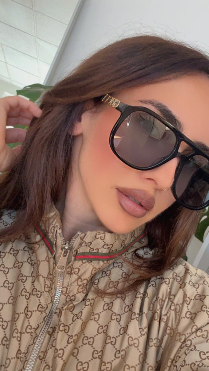 Gucci GG1188S Gafas de sol de aviador en oro negro