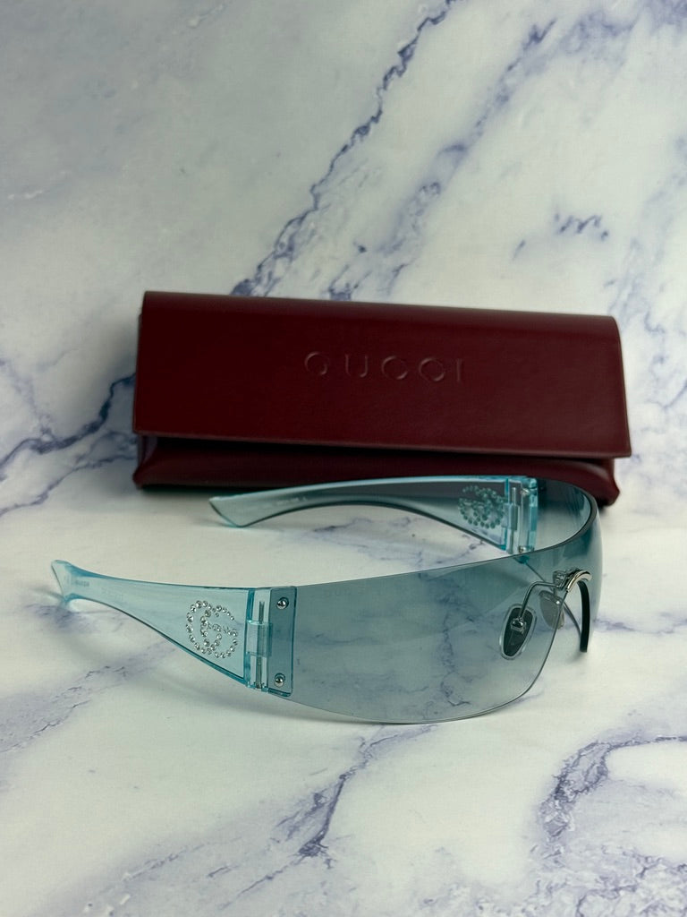 Gucci GG1958S Rimless Mask in Light Blue