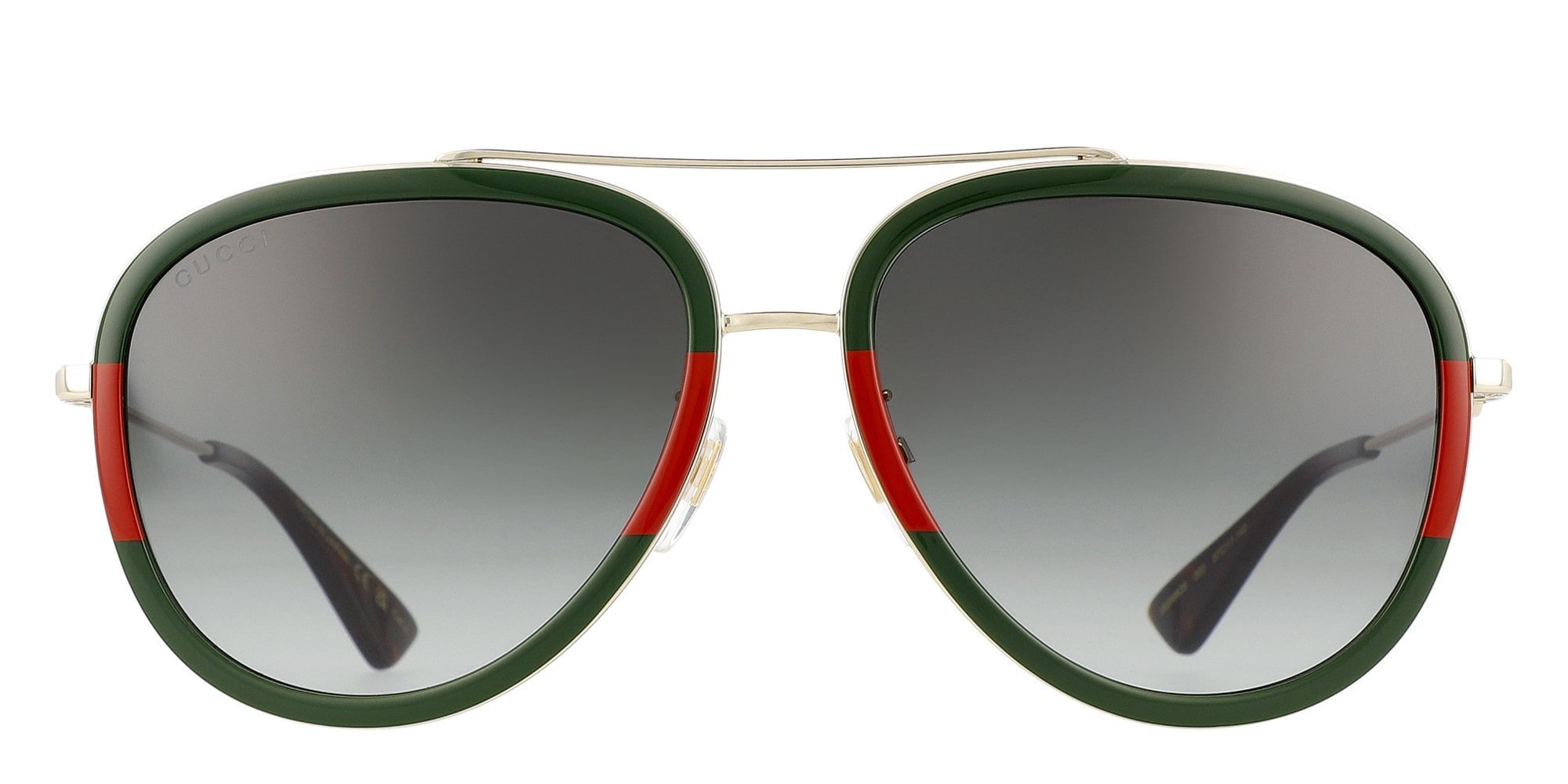 Gucci GG0062S Aviator Sunglasses in Green/Red – Designer Daydream