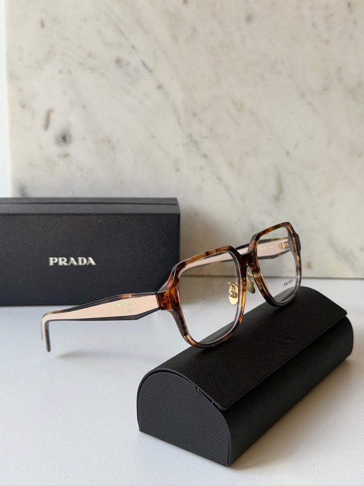 Prada PR B07VD Eyeglasses Frames in Havana Powder