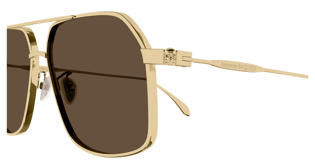 Alexander McQueen AM0372S Gold Pilot Sunglasses