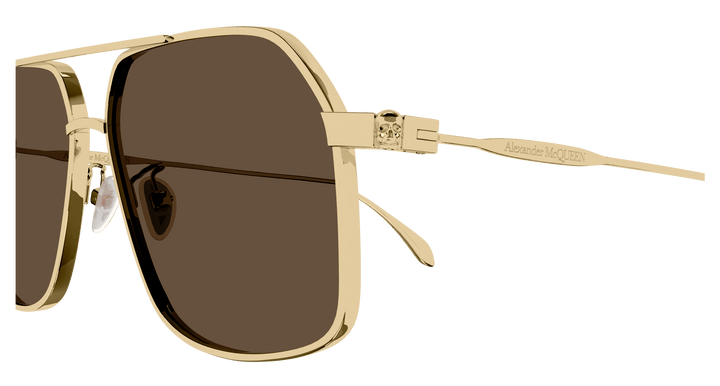 Alexander McQueen AM0372S Gold Pilot Sunglasses