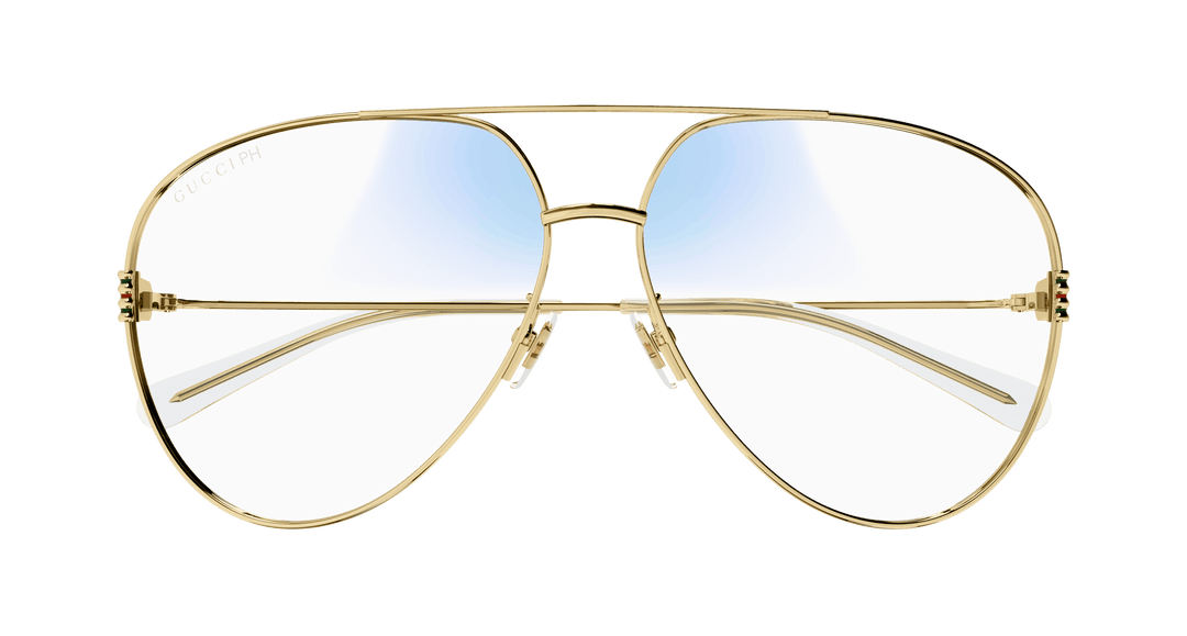Gucci GG1280S Gold Bluelight Aviator Sunglasses