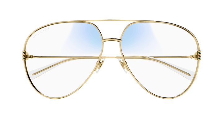 Gucci GG1280S Gold Bluelight Aviator Sunglasses