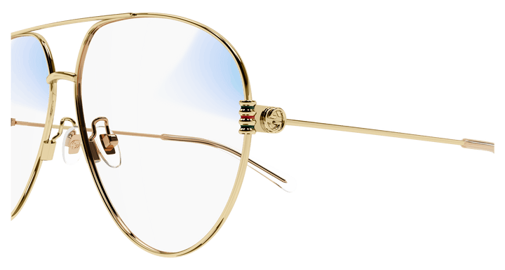 Gucci GG1280S Gold Bluelight Aviator Sunglasses