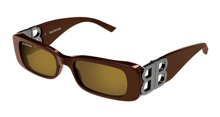 Balenciaga BB0096S Logo Sunglasses in Brown Mirror