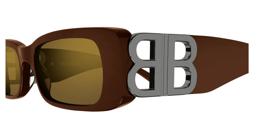 Balenciaga BB0096S Logo Sunglasses in Brown Mirror