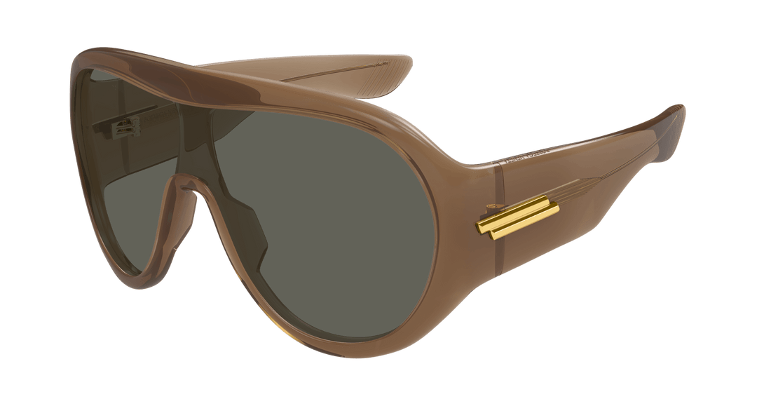 Bottega Veneta BV1012S Gafas de sol estilo aviador minimalistas con lentes rojas
