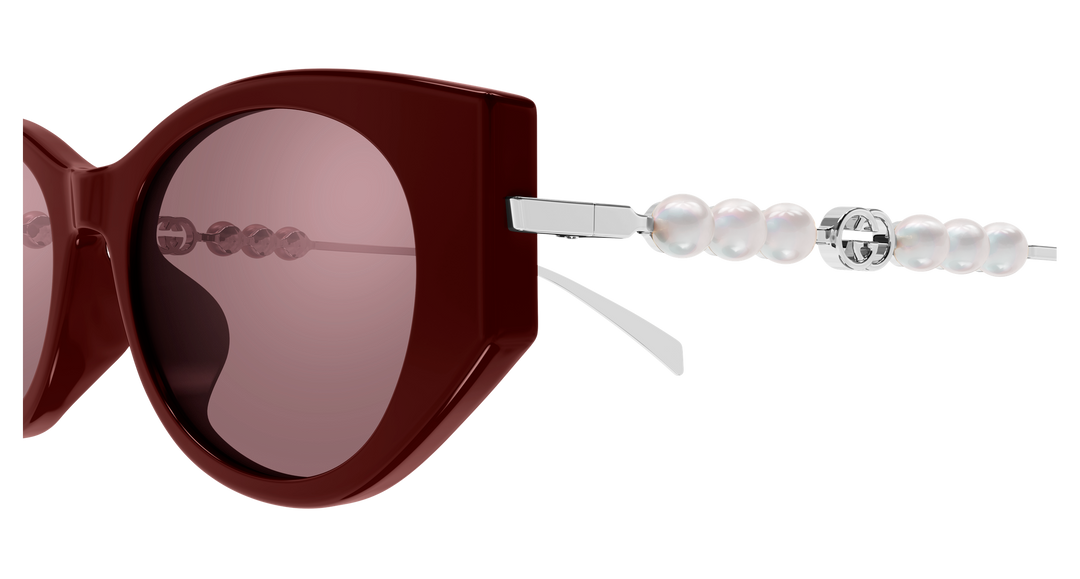 Gucci GG1970SA Cat Eye Pearl Sunglasses in Burgundy