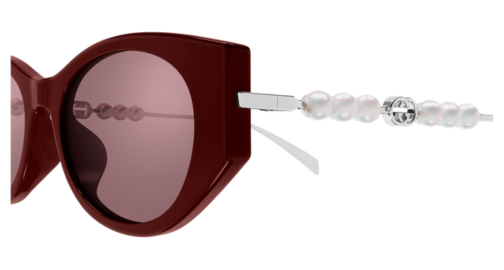 Gucci GG1970SA Cat Eye Pearl Sunglasses in Burgundy