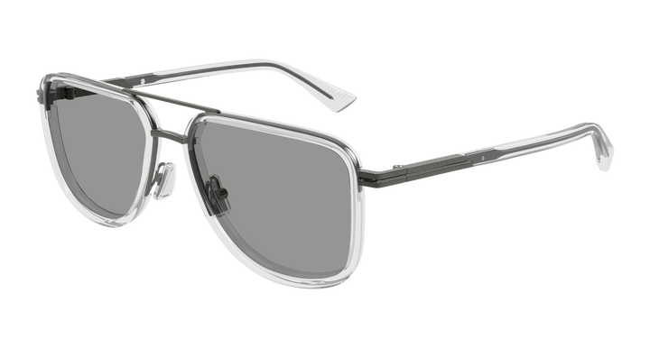 Bottega Veneta BV1463S Squared Aviator Sunglasses in Grey
