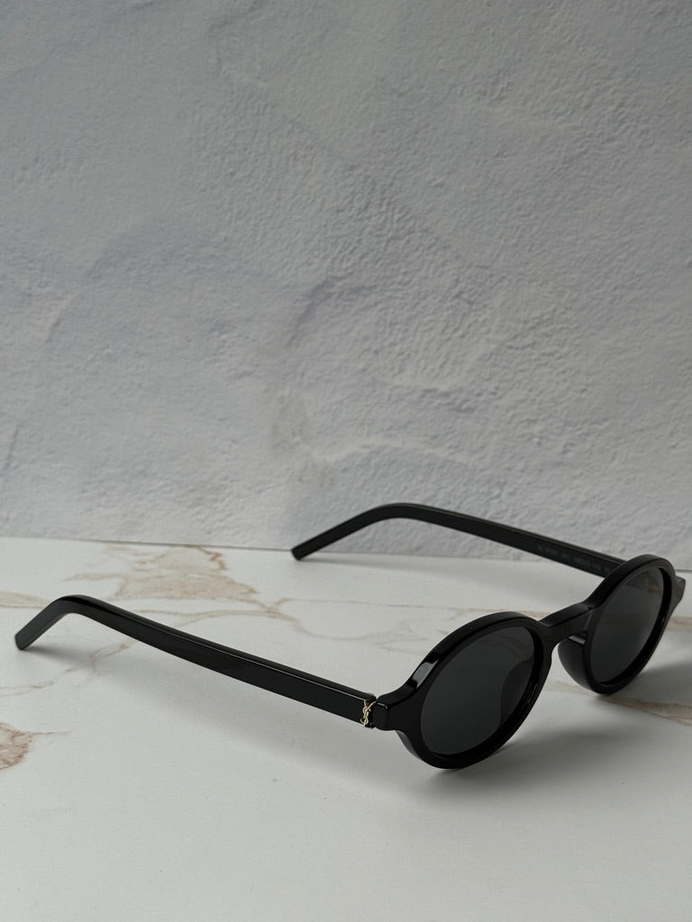 Saint Laurent SL M161 Oval Sunglasses in Black