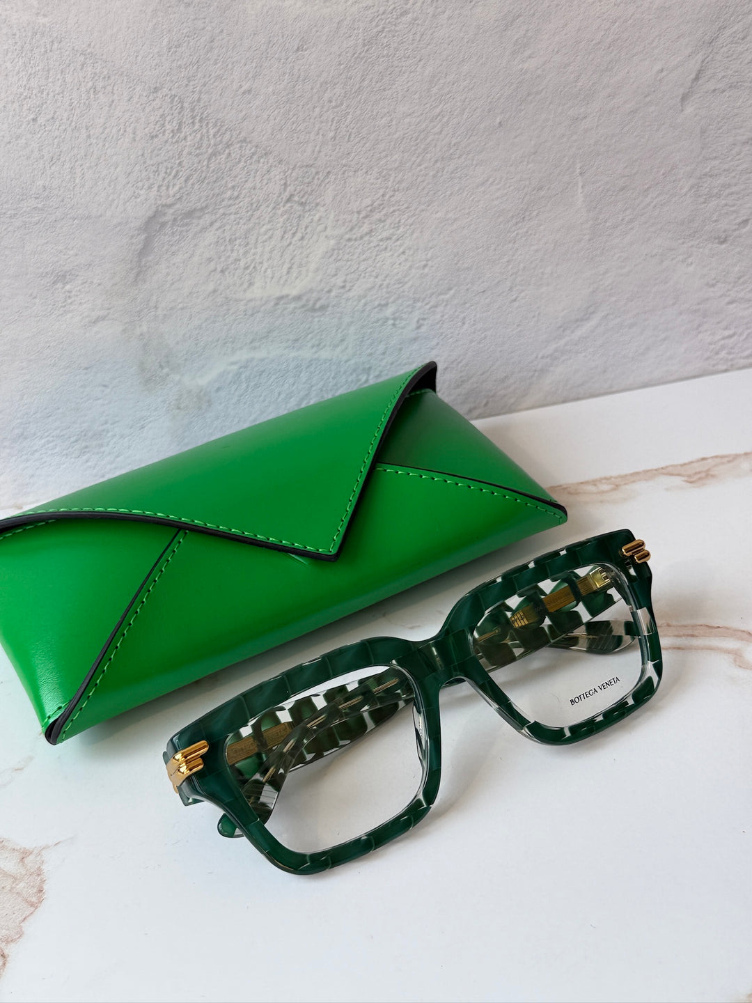Bottega Veneta BV1324O Green Braid Frames