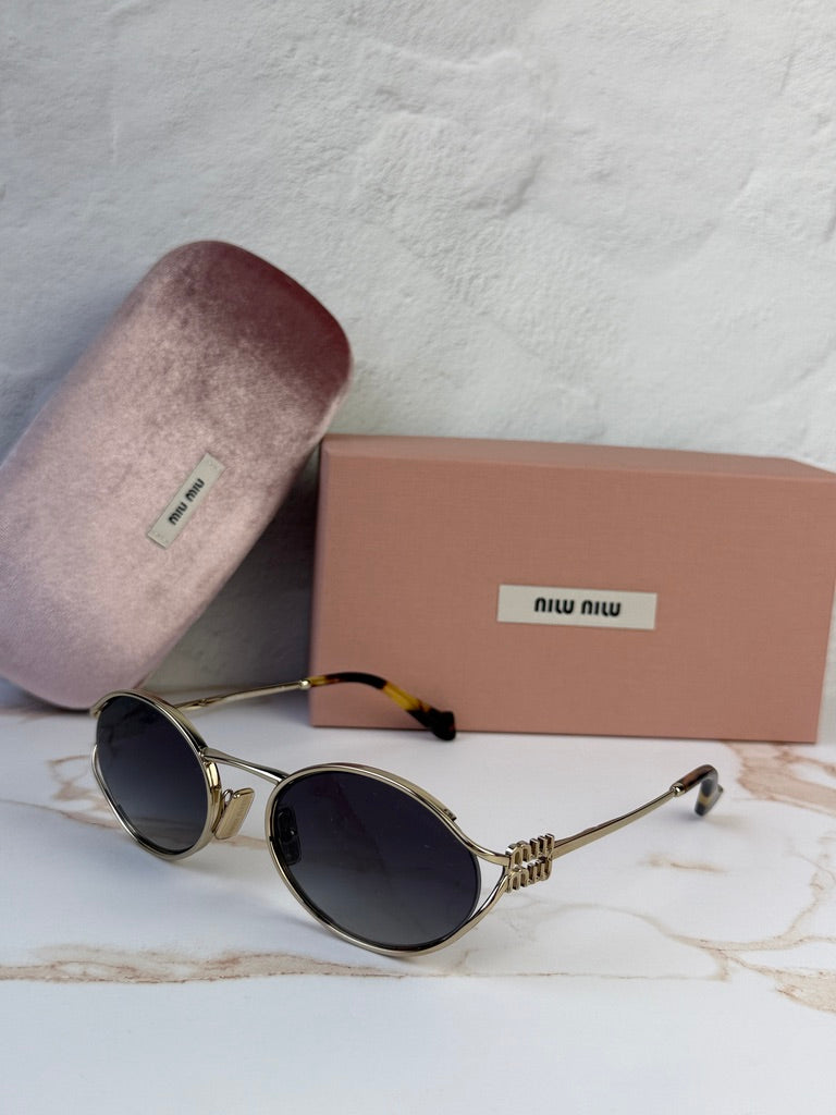 Miu Miu MU52YS Gafas de sol de metal dorado