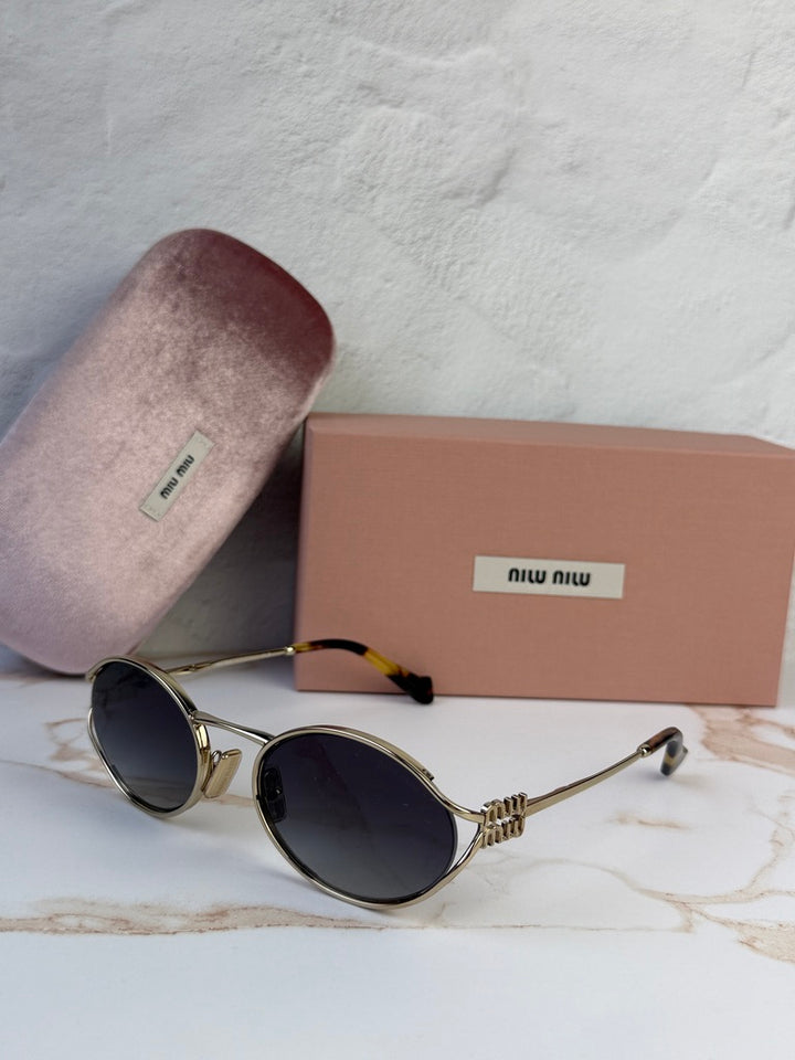 Miu Miu MU52YS Gafas de sol de metal dorado