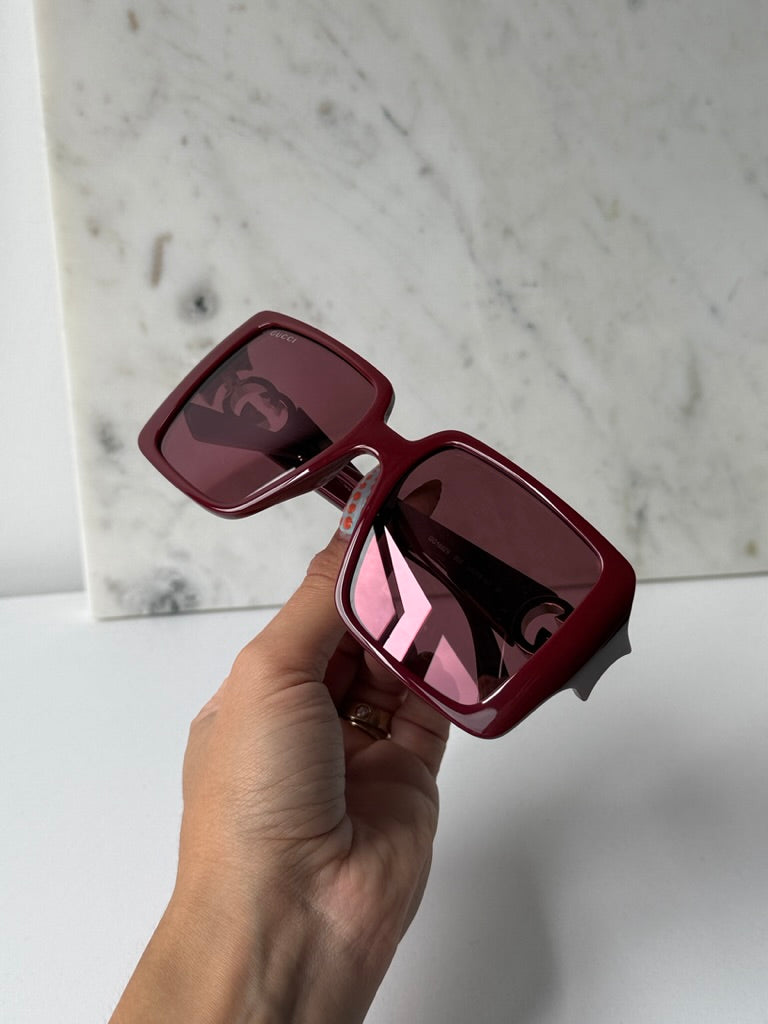 Gucci GG1692S Burgundy Square Sunglasses