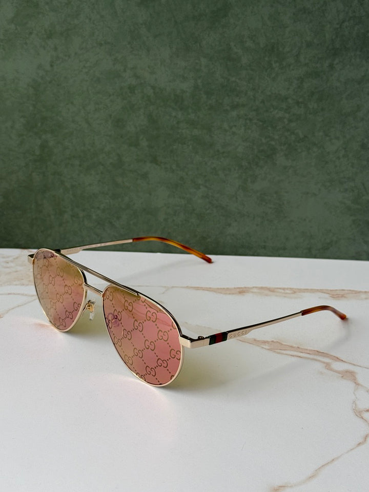 Gucci GG1220S Gafas de sol de aviador con monograma verde