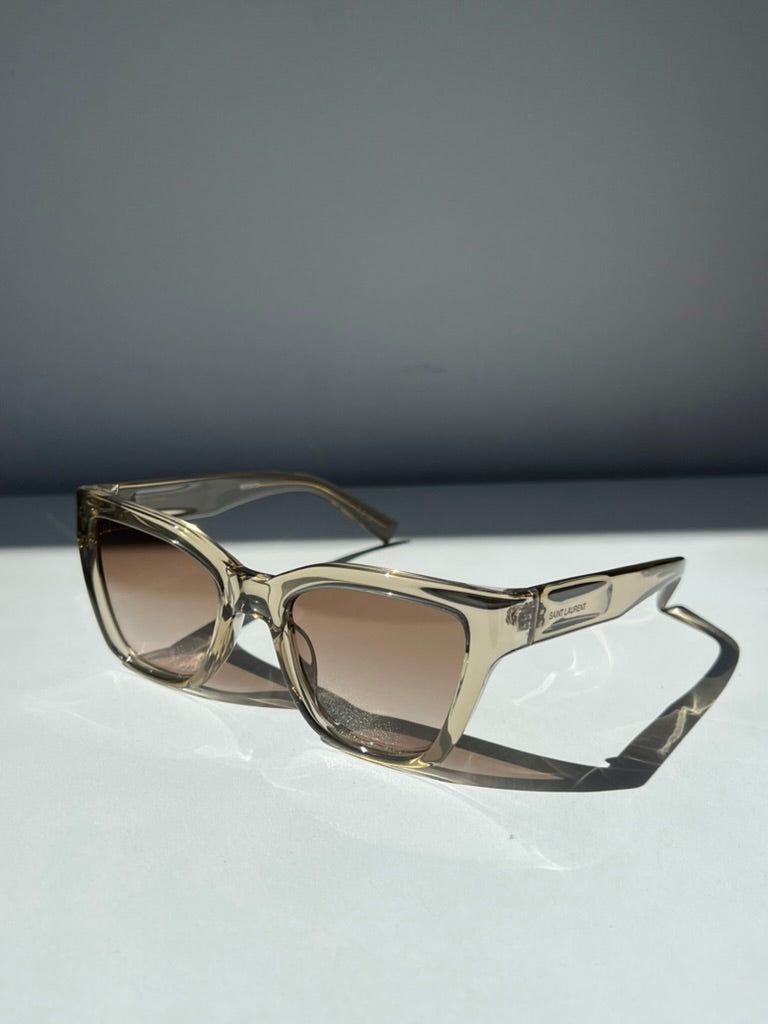 Saint Laurent SL641 Sunglasses in Beige Transparent