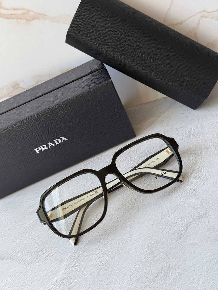 Prada PR B07VD Eyeglasses Frames in Black White