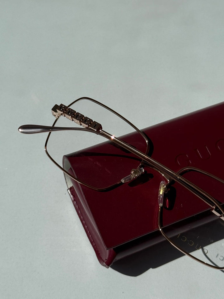 Gucci GG1434O Rose Gold Metal Square Frames