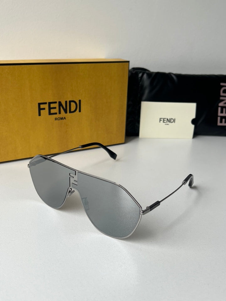 Fendi FE40080U Match Shield Sunglasses in Mirror Silver