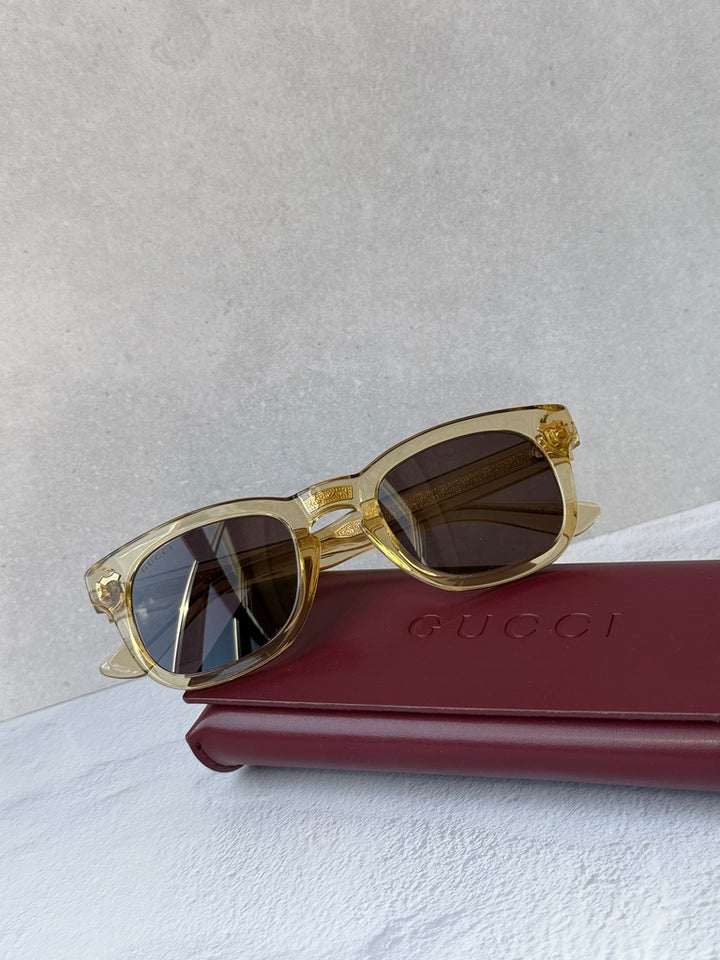 Gucci GG0182S Transparent Brown Sunglasses
