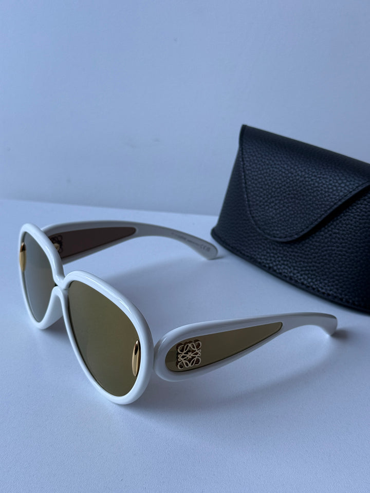 Loewe LW40132I Paula's Ibiza Sunglasses in White Gold Mirror