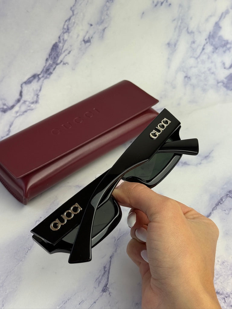 Gucci GG1839S Miami Black Slim Logo Sunglasses