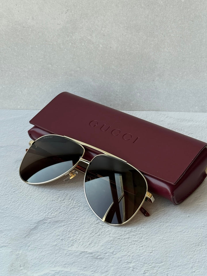 Gucci GG1677S Gold Aviator Sunglasses