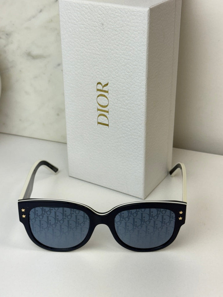 Dior Pacific B2I Rounded Sunglasses in Blue Mirror