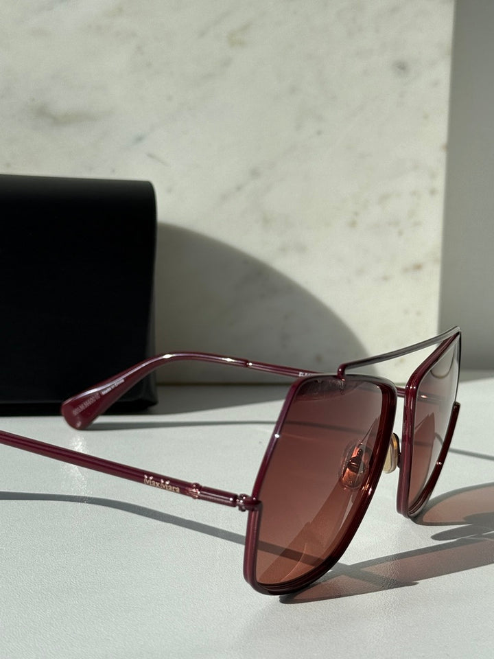 Max Mara MM0102 Sunglasses in Shiny Bordeaux