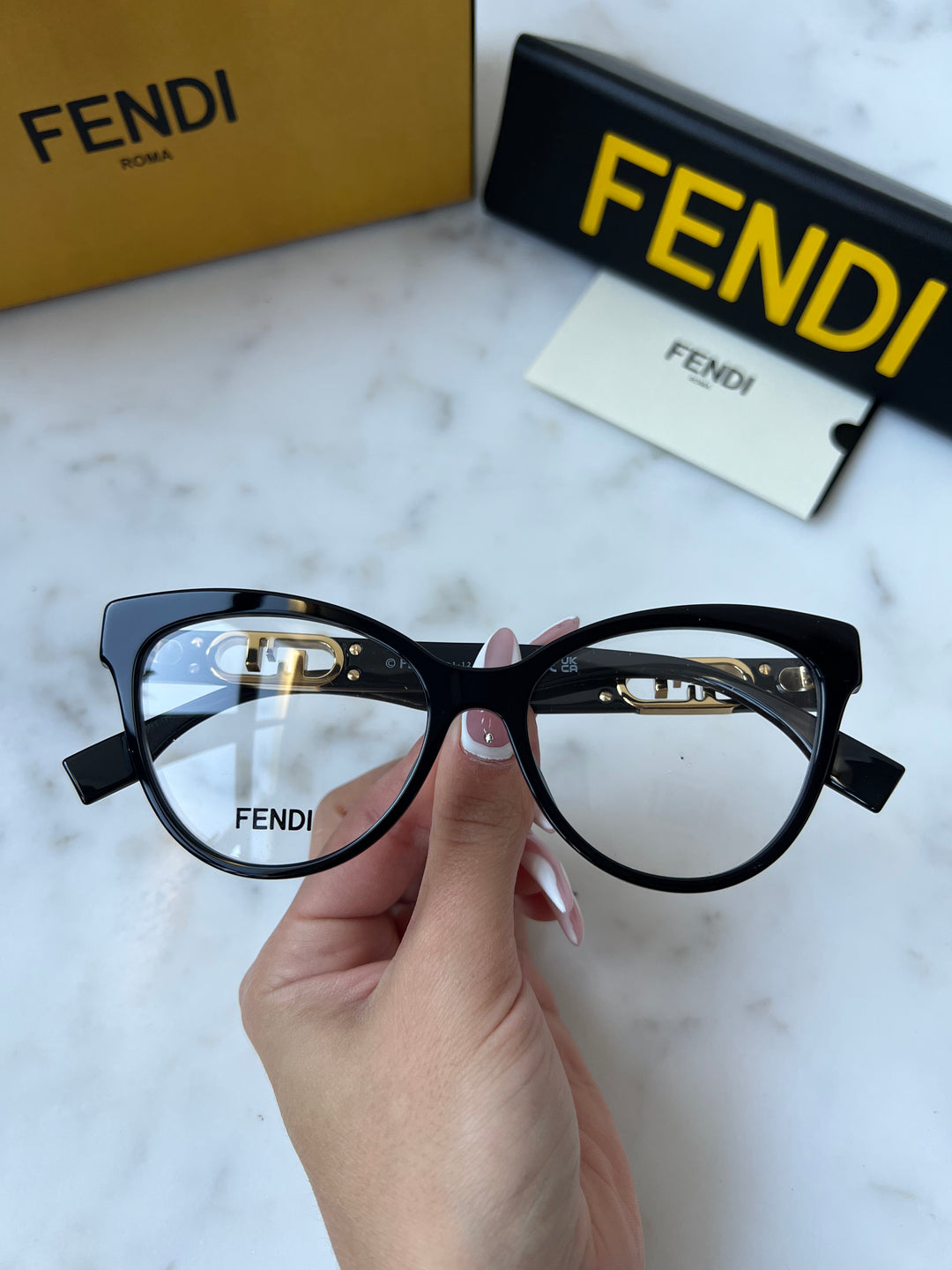 Fendi FE50026I F Lock Frames in Black