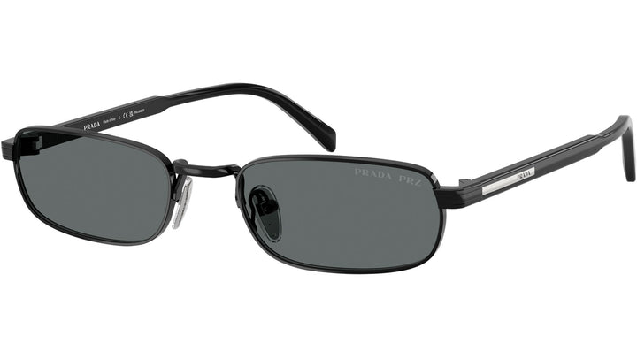 Prada PR sunglasses with black frame and dark gray lenses