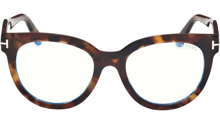 Tom Ford FT5987-B Oversized Bluelight Frames in Havana Brown