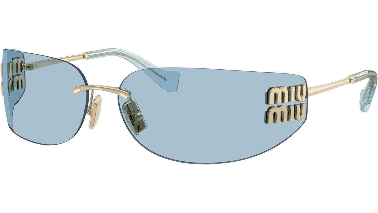 Miu Miu MU A51S Blue Rimless Mask Sunglasses | Designer Daydream