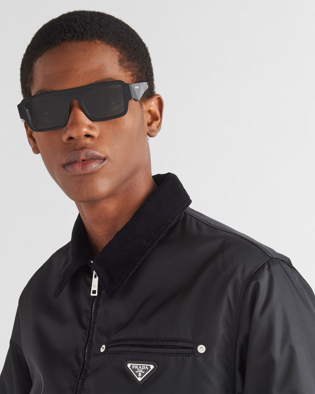 Prada PR A05S Aviator Sunglasses in Black