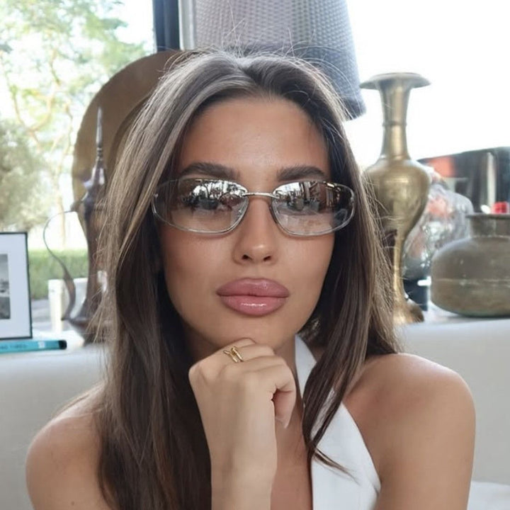 Miu Miu MU A50S Silver Mirror Wrap Sunglasses