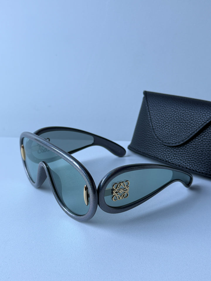Loewe LW40108I Wave Mask Sunglasses in Blue Mirror
