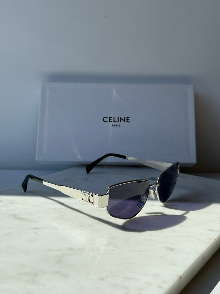 Celine CL40293U Triomphe Cat Eye Sunglasses in Silver