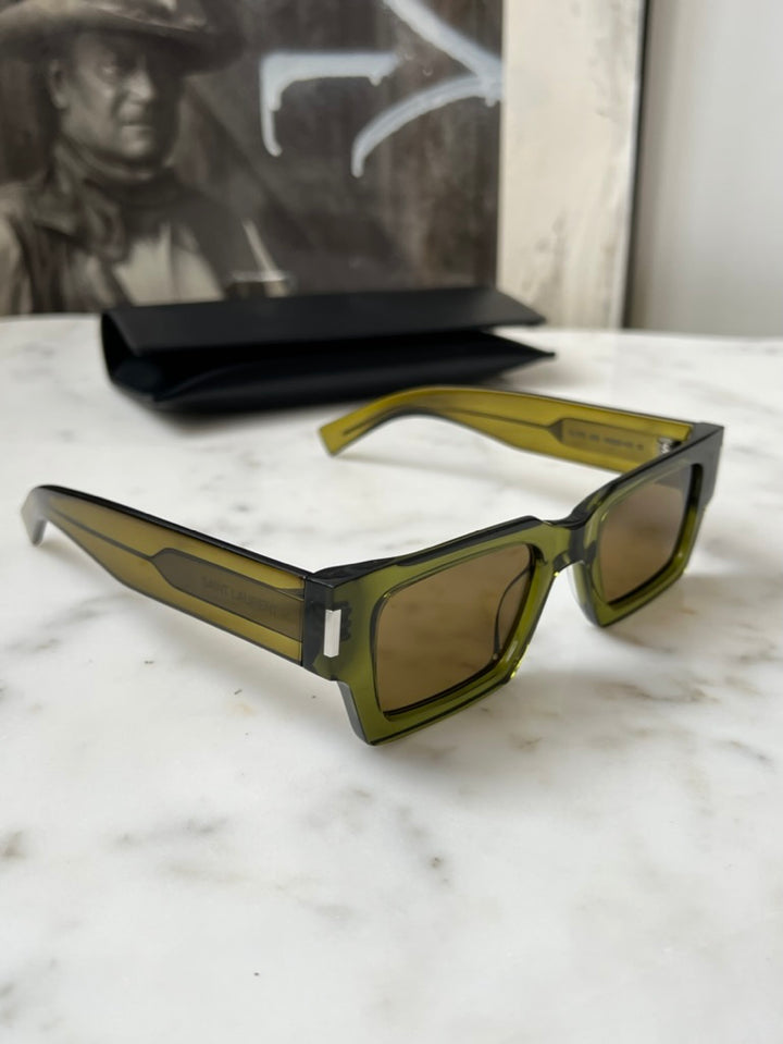 Saint Laurent SL572 Sunglasses in Olive Green