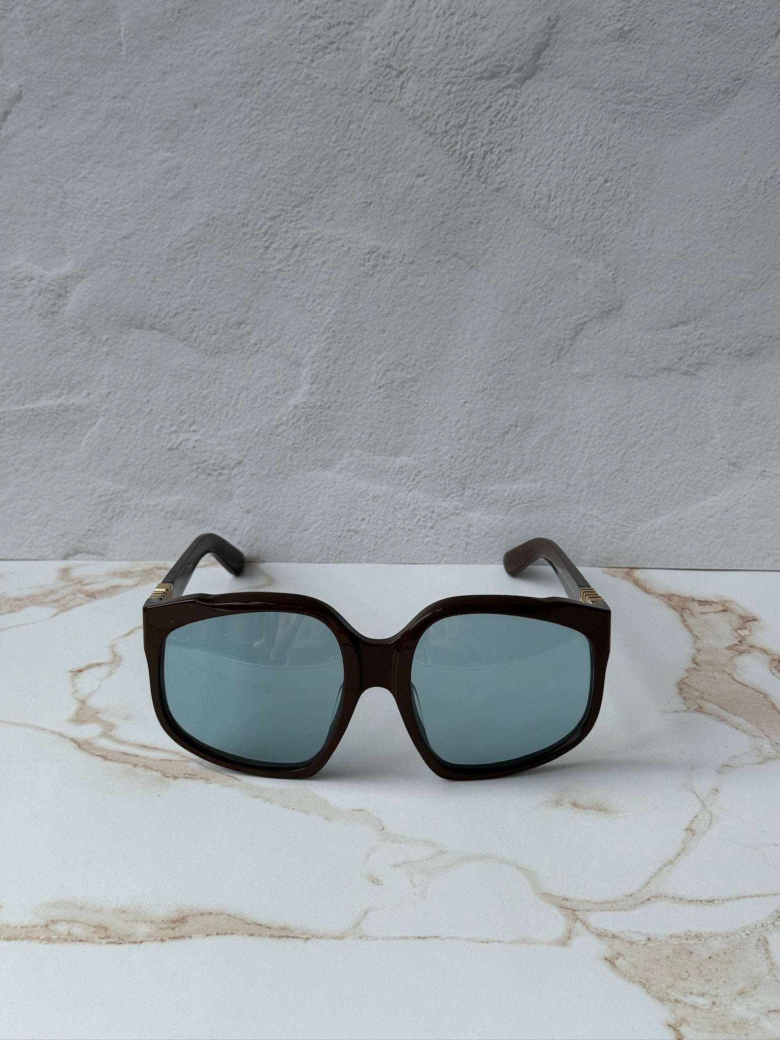 Miu Miu MUA07S Brown Blue Oversized Sunglasses | Designer Daydream