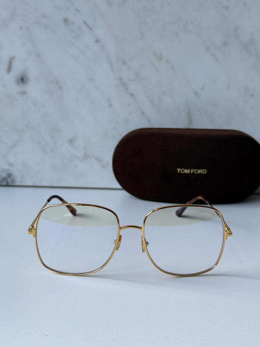 Tom Ford FT6048-B Gold Oversized Bluelight Frames