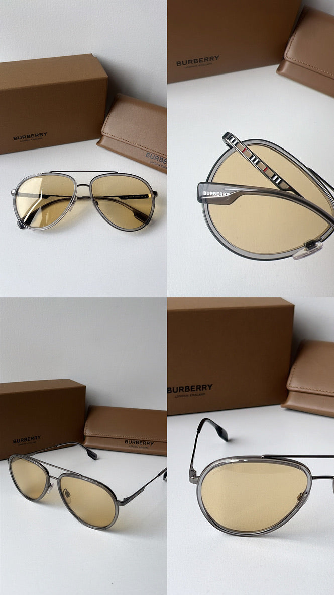 Burberry BE3125 Oliver Gafas de sol estilo aviador en negro