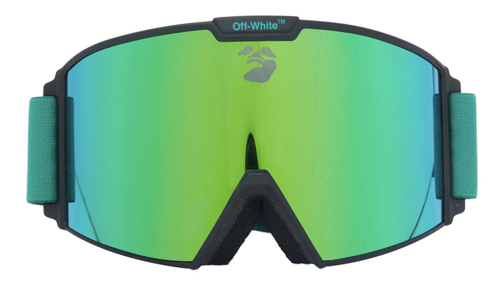 Off White Ski Goggles in Green Mirror