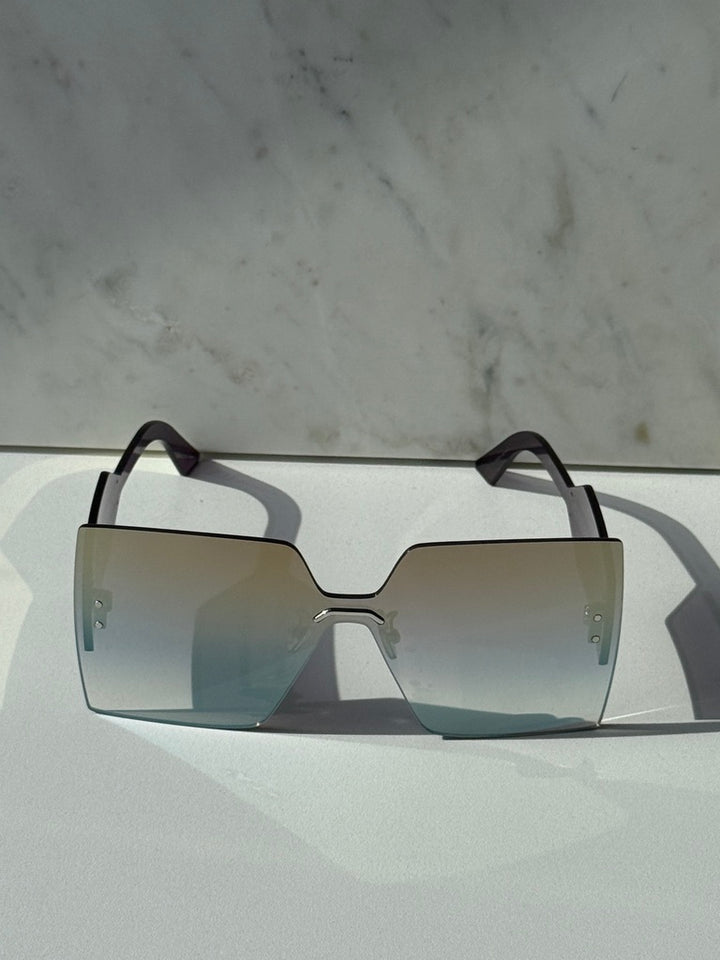 Dior DiorClub M5U Oversized Sunglasses in Mirror Grey
