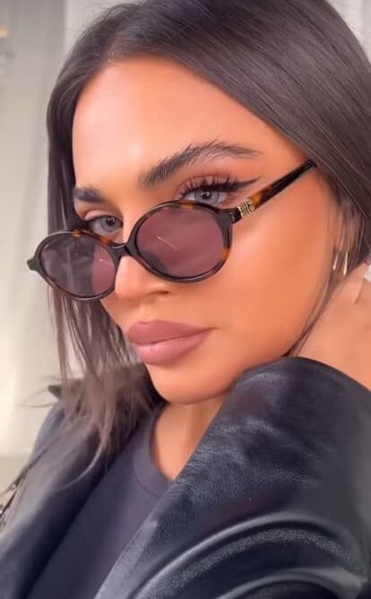 Miu Miu MU04ZSF Brown Violet Mirror Regard Sunglasses – Designer