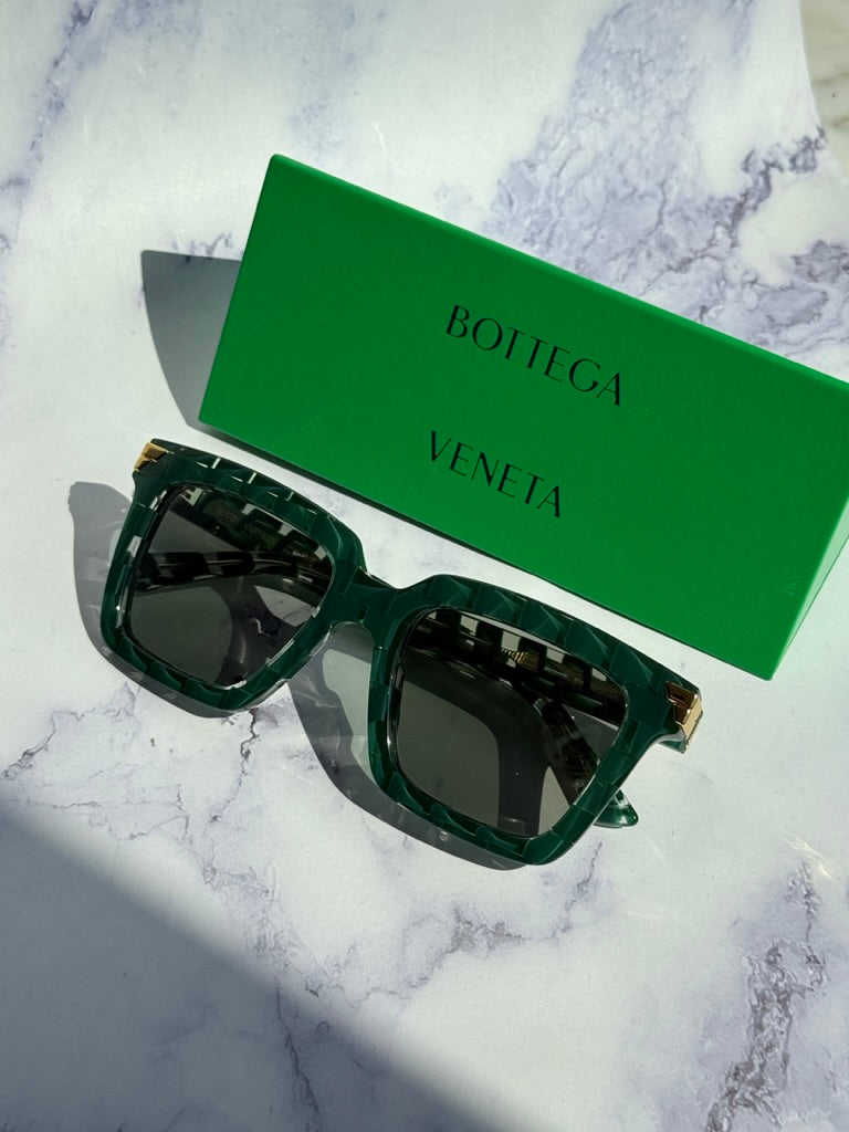 Bottega Veneta BV1005S Green Square Sunglasses